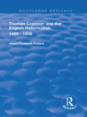 cover image of Thomas Cranmer and the English Reformation 1489-1556